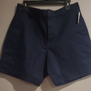 GAP Men's Dark Navy Flat Front Cotton Shorts
